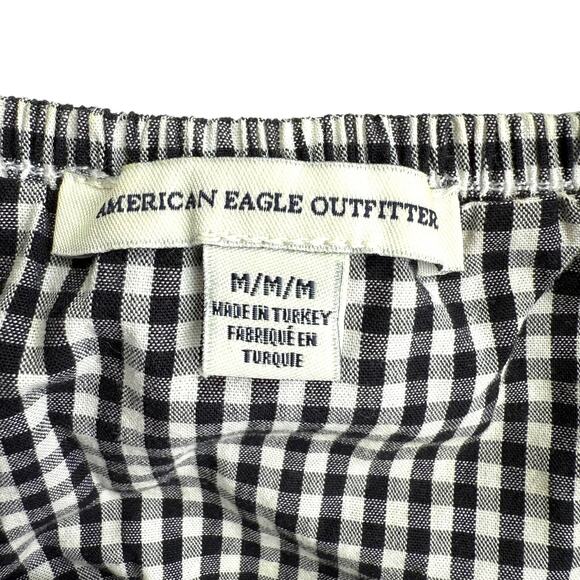 American Eagle Gingham Ruffle Strap Tank Cottagecore Y2K Summer Top Sz Medium - Picture 7 of 10
